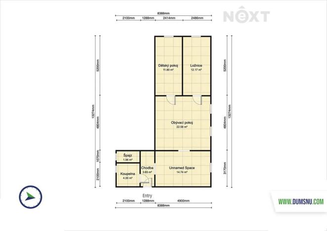 Prodej bytu 3+1, Šumperk, Krapkova, 89 m2