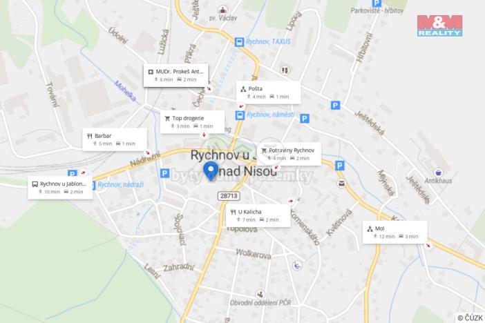 Pronájem bytu 1+1, Rychnov u Jablonce nad Nisou, nám. Míru, 35 m2