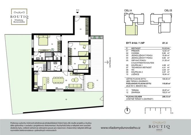 Prodej bytu 4+kk, Praha - Chodov, Dunovského, 107 m2