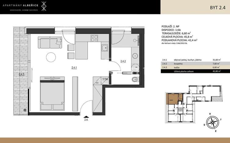 Prodej bytu 1+kk, Horní Maršov, 46 m2