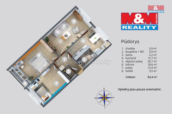 Prodej bytu 3+1, Děčín - Děčín IX-Bynov, Pod Vrchem, 78 m2