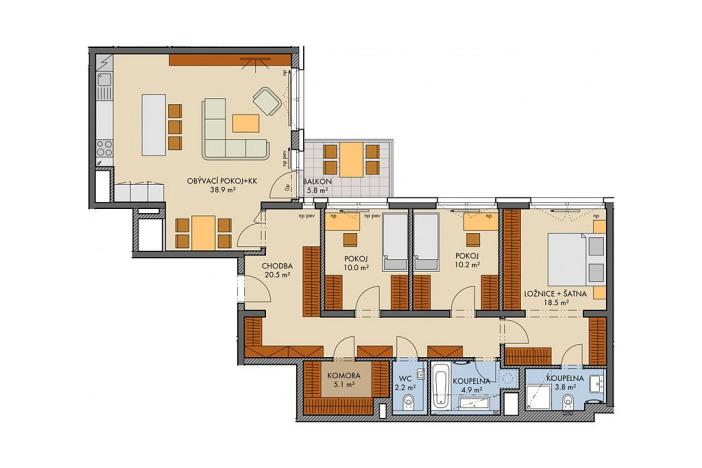 Prodej bytu 4+kk, Praha, Honzíkova, 120 m2