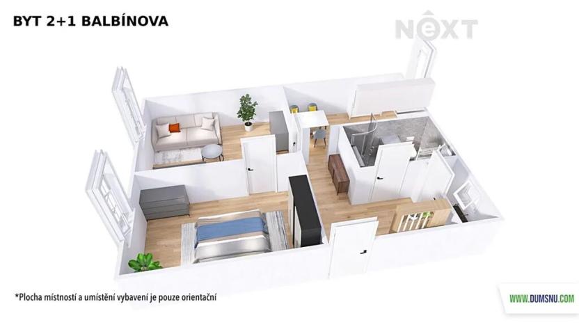 Pronájem bytu 2+1, Šumperk, Balbínova, 54 m2