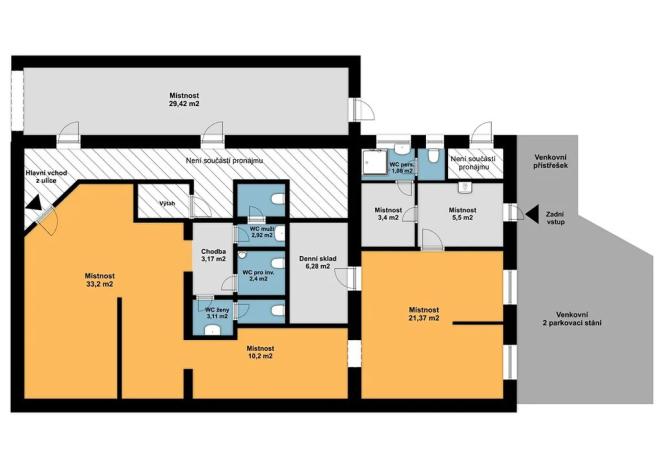 Pronájem obchodního prostoru, Brno, Horova, 132 m2