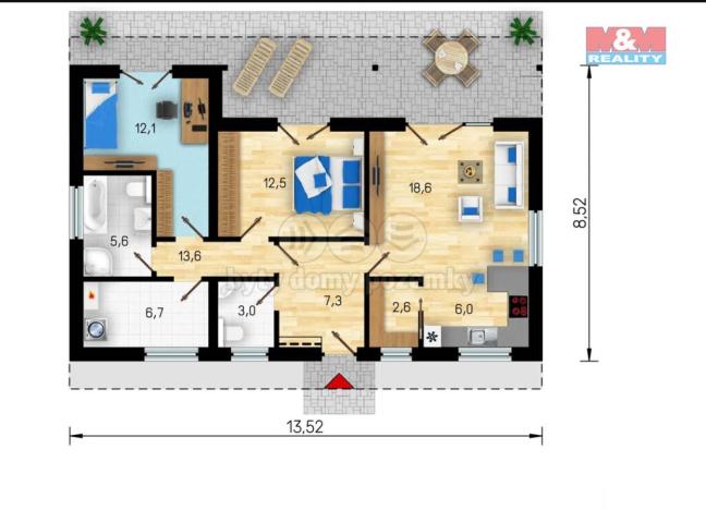 Prodej rodinného domu, Krušovice, Na Stráni, 78 m2