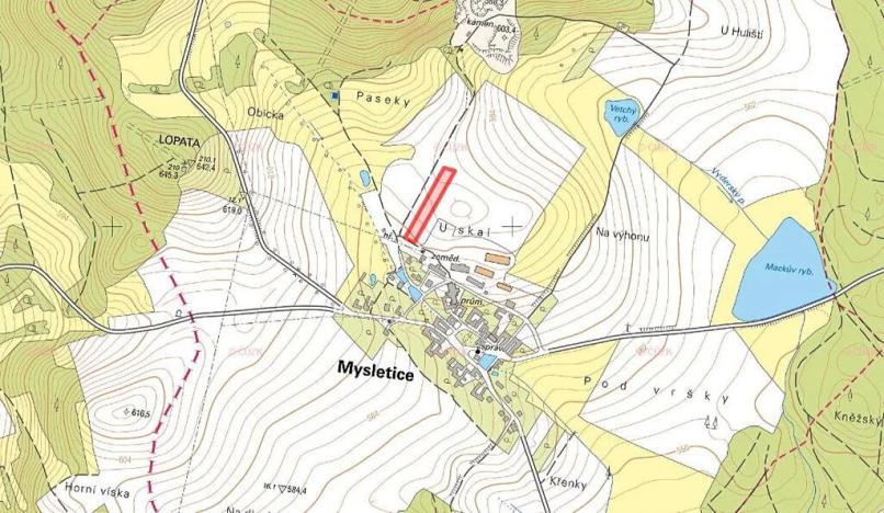 Prodej komerčního pozemku, Mysletice, 5483 m2