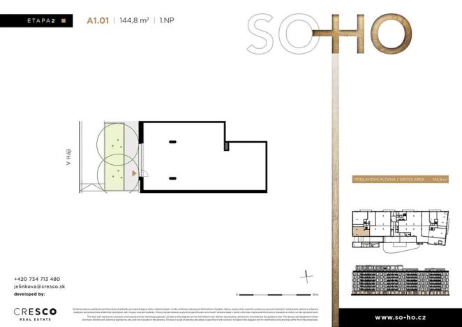 Pronájem obchodního prostoru, Praha - Holešovice, V háji, 145 m2
