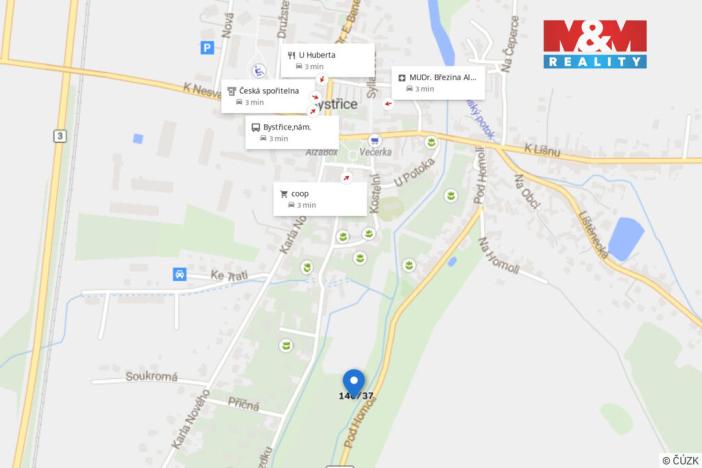 Prodej louky, Bystřice, 682 m2