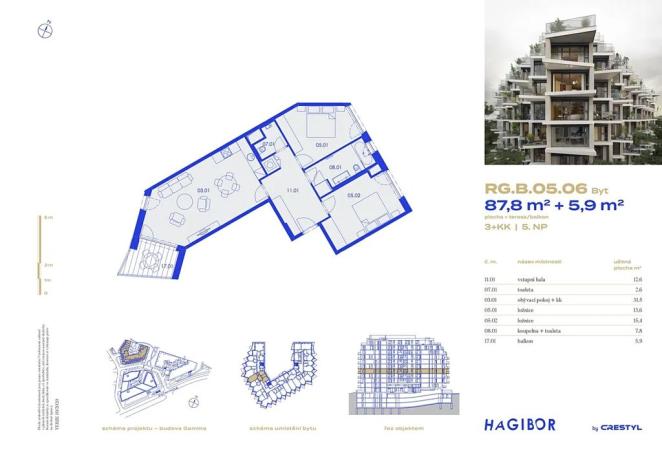 Pronájem bytu 3+kk, Praha - Strašnice, Ramonova, 88 m2