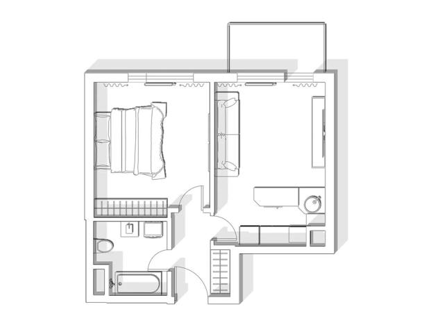 Prodej bytu 2+kk, Praha - Vinoř, Českodubská, 43 m2