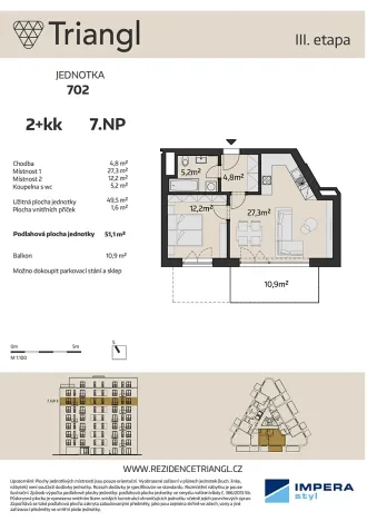 Prodej bytu 2+kk, Brno, Podveská, 49 m2