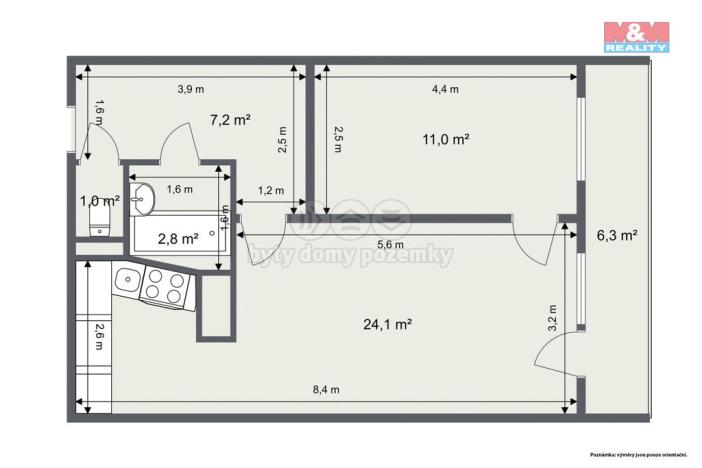 Prodej bytu 2+1, Teplice, Alejní, 46 m2