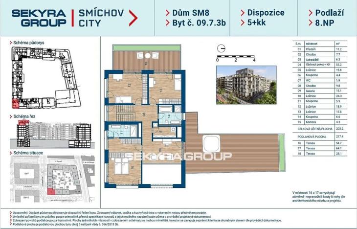 Prodej bytu 5+kk, Praha, Šiklové, 203 m2