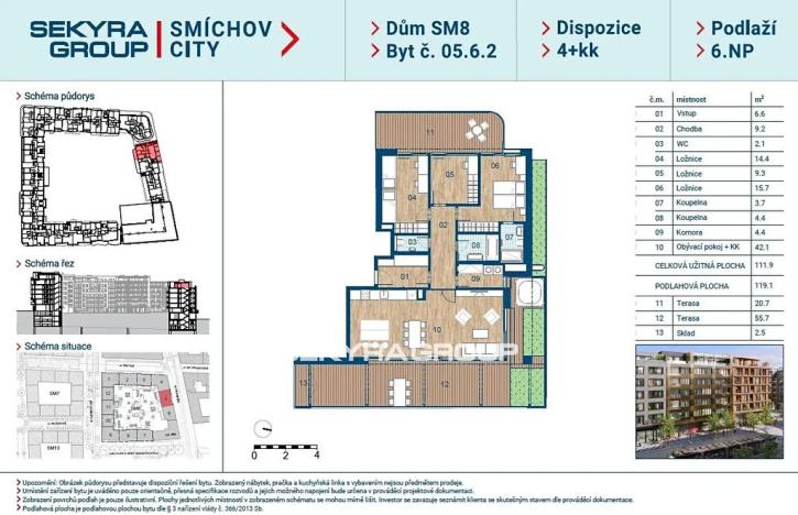 Prodej bytu 4+kk, Praha, Šiklové, 111 m2