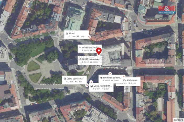 Pronájem kanceláře, Praha - Vinohrady, náměstí Míru, 54 m2