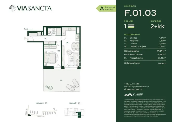 Prodej bytu 2+kk, Praha - Vinoř, Mladoboleslavská, 52 m2