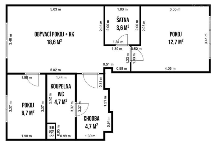 Prodej bytu 3+kk, Most, Vítězslava Nezvala, 53 m2