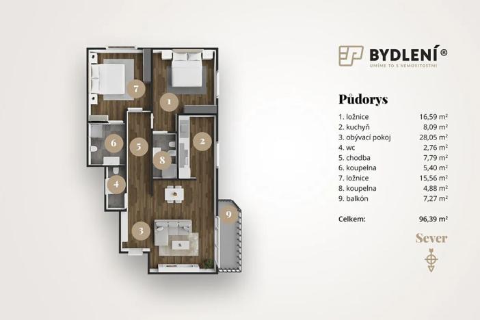 Prodej bytu 3+kk, Teplice, U Nových lázní, 91 m2