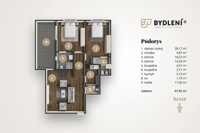 Prodej bytu 3+kk, Teplice, U Nových lázní, 85 m2