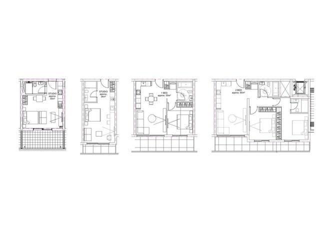 Prodej bytu 1+kk, Pafos, Kypr, 34 m2