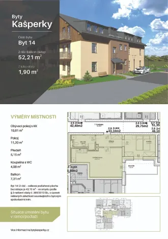 Prodej bytu 2+kk, Kašperské Hory, Česká, 45 m2