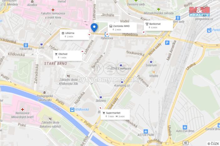 Prodej bytu 1+kk, Brno, Leitnerova, 21 m2