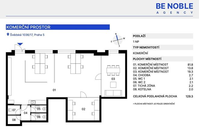 Prodej kanceláře, Praha - Smíchov, Švédská, 123 m2