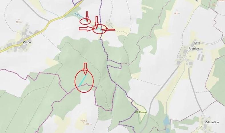 Prodej podílu pozemku, Vilice, 3421 m2