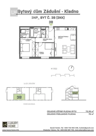 Prodej bytu 3+kk, Kladno, 73 m2