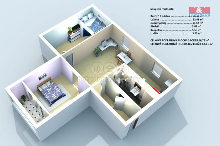 Prodej bytu 3+1, Kolín - Kolín II, Benešova, 64 m2