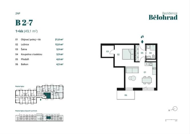 Prodej bytu 1+kk, Lázně Bělohrad, Jínova, 49 m2
