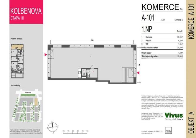 Prodej obchodního prostoru, Praha - Vysočany, Smržových, 130 m2