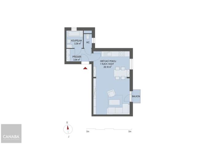 Prodej bytu 1+kk, Nehvizdy, 38 m2