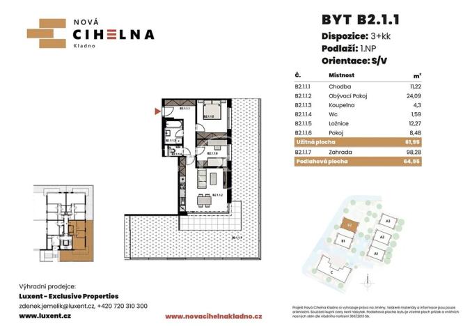Prodej bytu 3+kk, Kladno, 62 m2