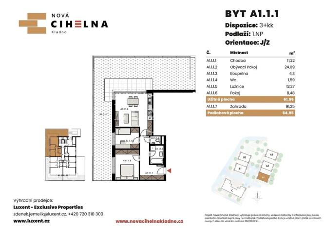 Prodej bytu 3+kk, Kladno, 62 m2