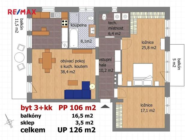 Prodej bytu 3+kk, Český Krumlov, Tichá, 106 m2