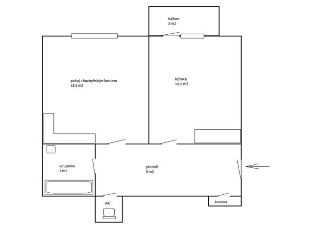 Prodej bytu 2+kk, Praha - Strašnice, Za poštou, 38 m2