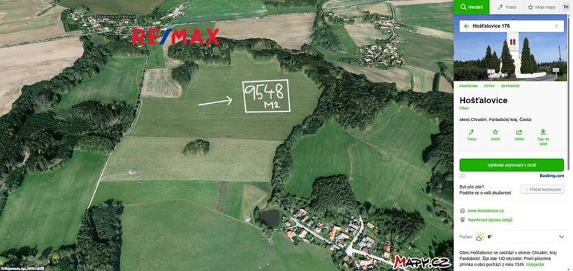 Prodej pole, Hošťalovice, 9548 m2