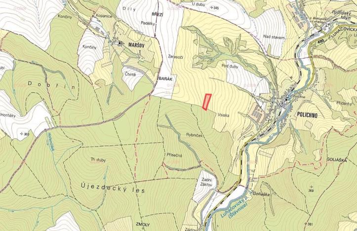 Prodej pole, Luhačovice, 11492 m2