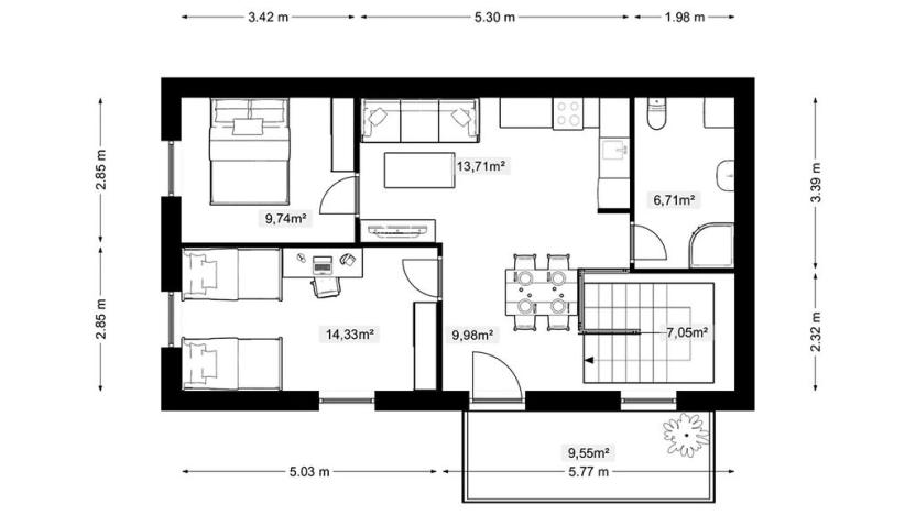 Prodej atypického bytu, Doksy, Pod Borným, 73 m2
