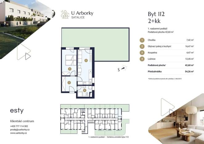 Prodej bytu 2+kk, Praha - Satalice, Za Novákovou zahradou, 43 m2