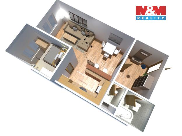 Prodej bytu 2+kk, Milovice - Mladá, Topolová, 46 m2