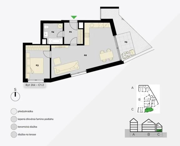 Prodej bytu 2+kk, Praha, Střížkovská, 59 m2