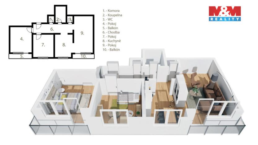 Prodej bytu 3+1, Kosičky, 73 m2