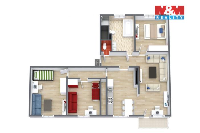 Prodej bytu 4+1, Bukovany, 111 m2