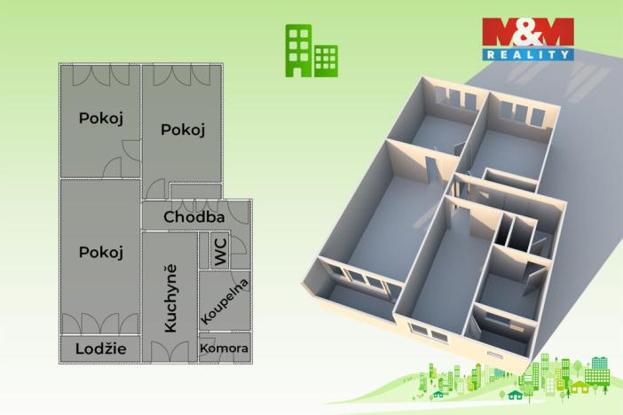 Prodej bytu 3+1, Nový Hrozenkov, 74 m2