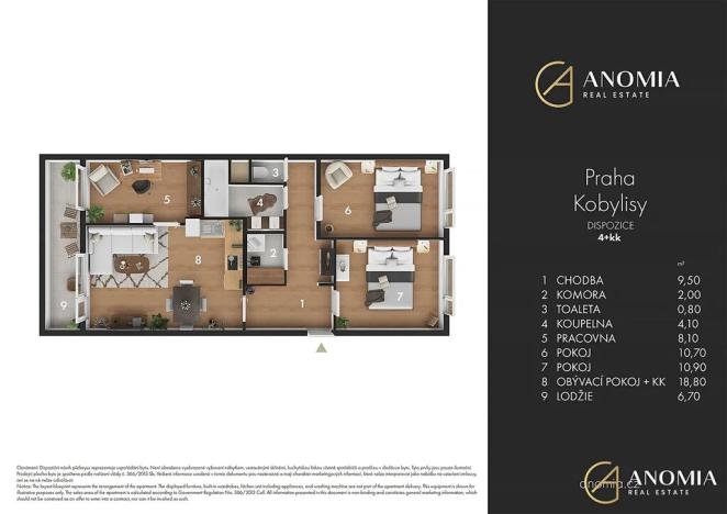 Prodej bytu 4+kk, Praha - Kobylisy, Třebenická, 73 m2