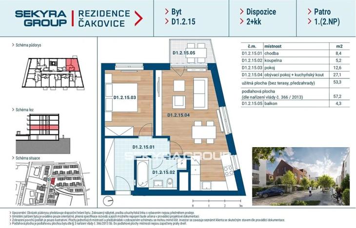 Prodej bytu 2+kk, Praha, Bělomlýnská, 53 m2