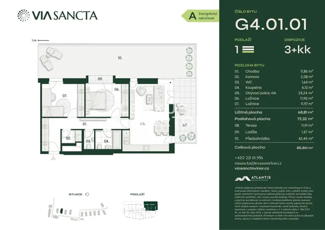 Prodej bytu 3+kk, Praha - Vinoř, Mladoboleslavská, 72 m2
