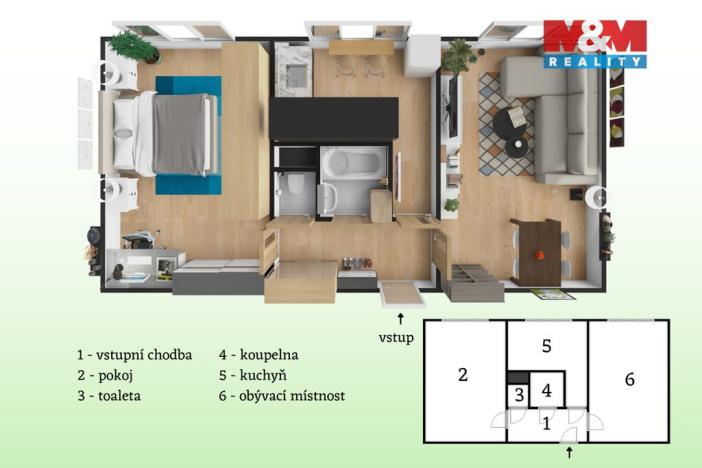 Prodej bytu 2+1, Kladno - Kročehlavy, Havanská, 56 m2